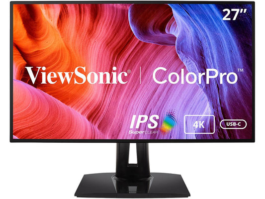 ViewSonic VP2768a-4K 27 Inch Premium IPS 4K Monitor with Advanced Ergonomics, ColorPro 100% sRGB Rec 709, 14-bit 3D LUT, Eye Care, HDMI, USB Type C, DisplayPort for Professional Home and Office