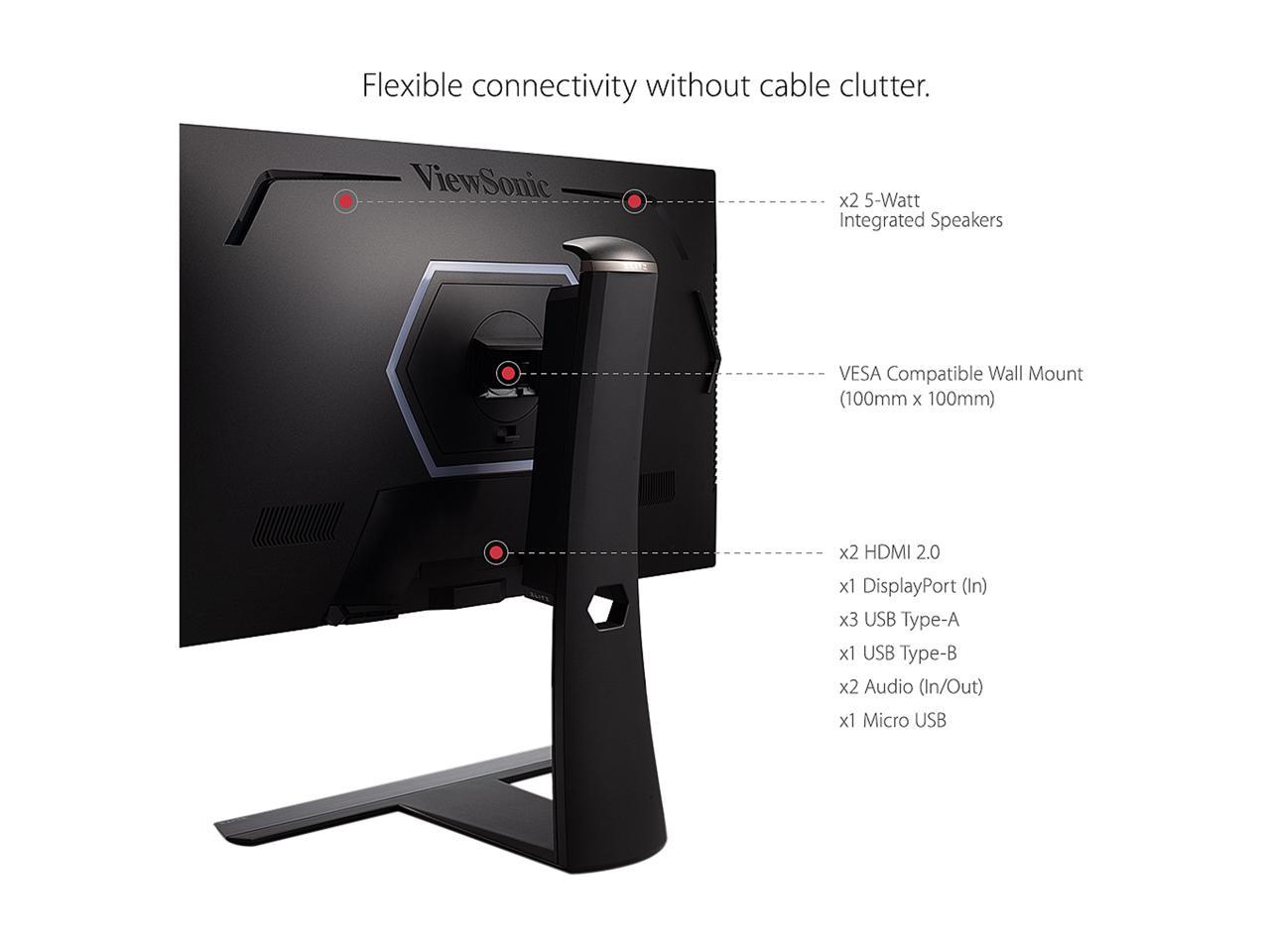 ViewSonic ELITE XG320Q 32 Inch 1440p QHD Gaming Monitor with 175Hz, 0.5ms, HDR 600, G-Sync Compatible, 99% Adobe RGB, HDMI, DisplayPort, and Advanced Ergonomics for Esports