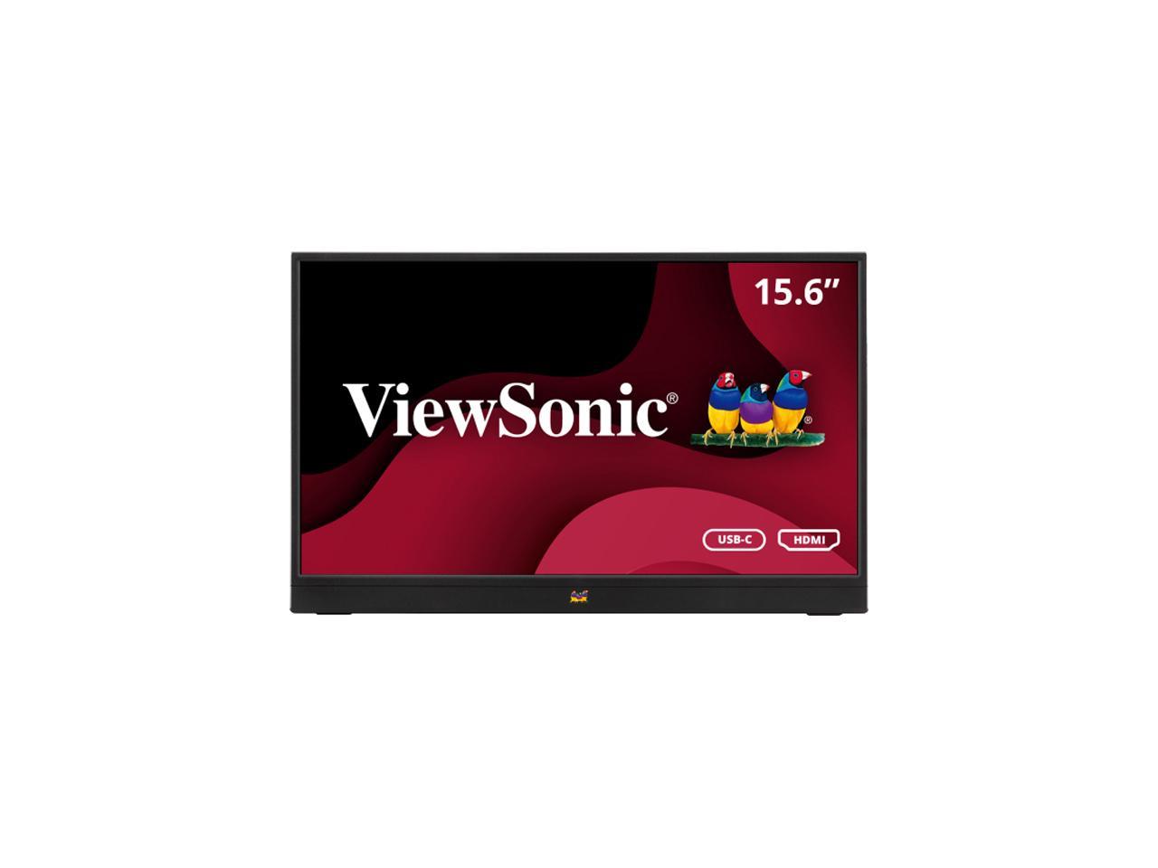 ViewSonic VA1655 15.6 Inch 1080p Portable IPS Monitor with Mobile Ergonomics, USB-C, and HDMI for Home and Office