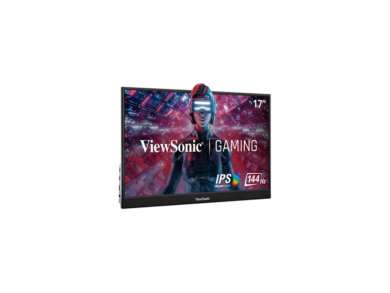 ViewSonic VX1755 17 Inch 1080p Portable IPS Gaming Monitor with 144Hz, Mobile Ergonomics, AMD FreeSync Premium, USB-C, and HDMI for Home and Esports