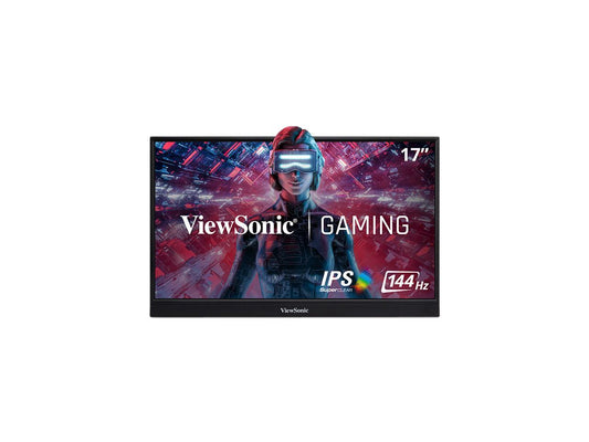 ViewSonic VX1755 17 Inch 1080p Portable IPS Gaming Monitor with 144Hz, Mobile Ergonomics, AMD FreeSync Premium, USB-C, and HDMI for Home and Esports