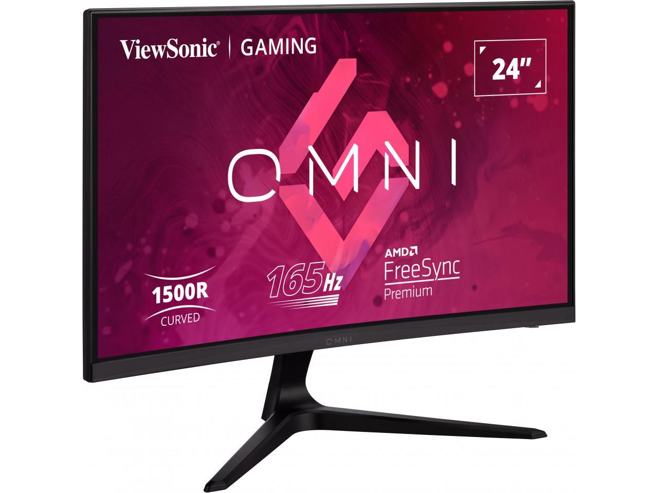 ViewSonic OMNI VX2418C 24 Inch 1080p 1ms 165Hz Curved Gaming Monitor with AMD FreeSync Premium, Eye Care, HDMI and DisplayPort