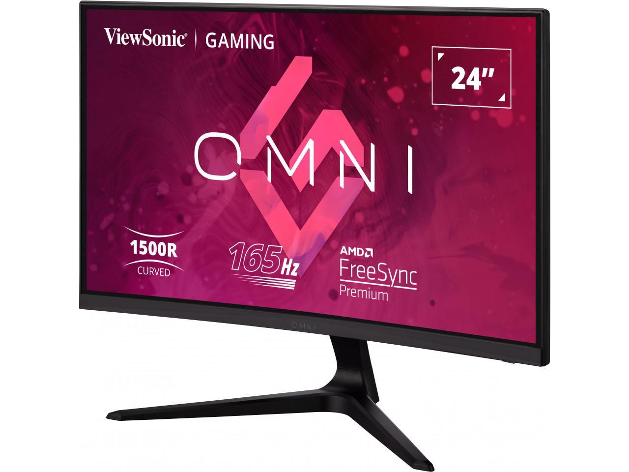 ViewSonic OMNI VX2418C 24 Inch 1080p 1ms 165Hz Curved Gaming Monitor with AMD FreeSync Premium, Eye Care, HDMI and DisplayPort