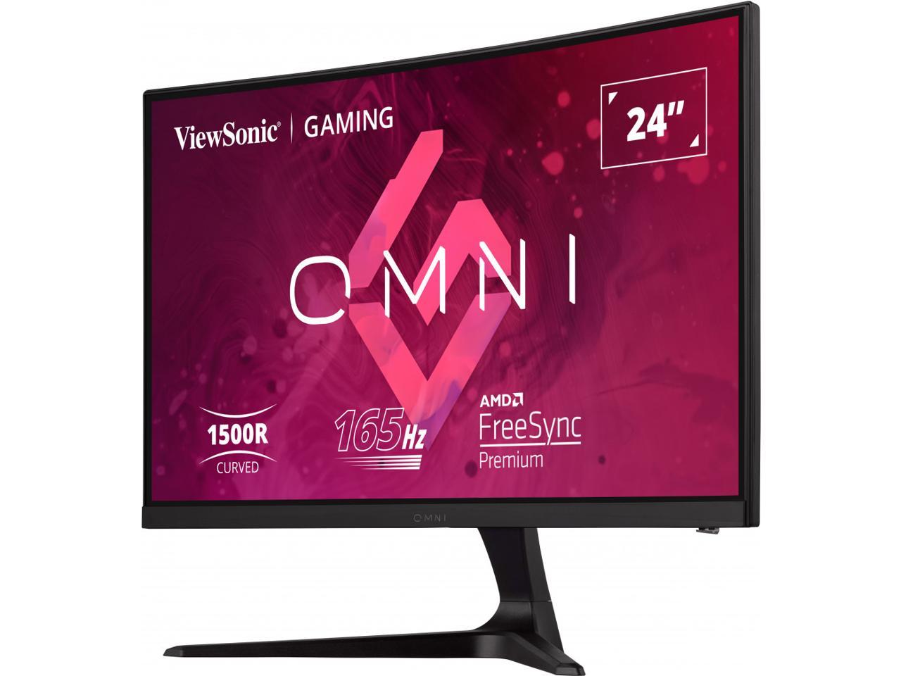 ViewSonic OMNI VX2418C 24 Inch 1080p 1ms 165Hz Curved Gaming Monitor with AMD FreeSync Premium, Eye Care, HDMI and DisplayPort