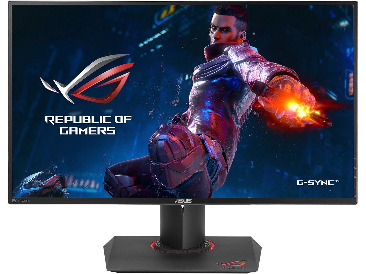 ASUS ROG Swift PG279Q Black 27" 165Hz 2560 x 1440 2K 4ms NVDIA G-SYNC, 350cd/m2, 1000:1, DP, HDMI, IPS Built-in Speakers, Tilt, Swivel, Pivot, Height Adjustable, VESA Mount