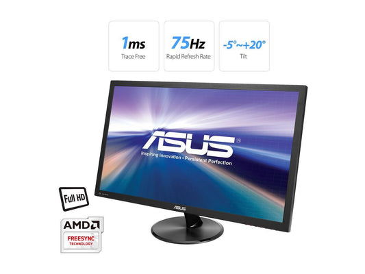 ASUS VP247QG 24" (Actual size 23.6") Full HD 1920 x 1080 1ms DP HDMI VGA Adaptive Sync/FreeSync Eye Care Monitor