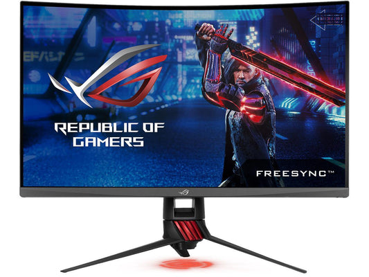 ASUS ROG Strix XG32VQ 32" (Actual size 31.5") WQHD 2560 x 1440 2K Adaptive/FreeSync 144Hz 4ms Curved Gaming Monitors with Aura RGB Lighting Asus Eye Care with Ultra Low-Blue Light & Flicker-Free