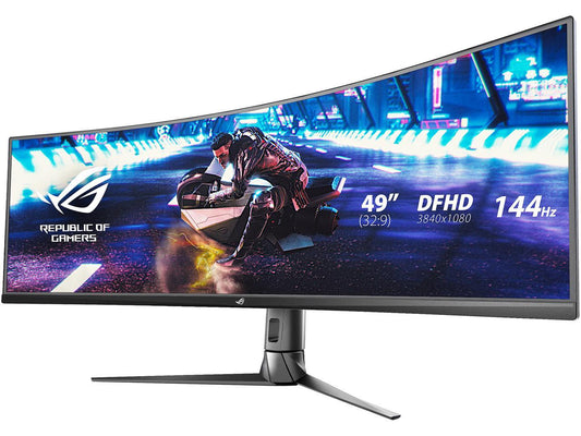 ASUS ROG Strix XG49VQ 49" Super Ultra-Wide HDR Curved Gaming Monitor - 32:9 (3840 x 1080), 144Hz, FreeSync 2, DisplayHDR 400, Eye Care with DP HDMI