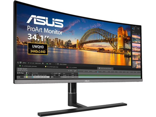 ASUS ProArt PA34VC 34" Curved Monitor UWQHD 100Hz HDR-10 IPS Eye Care, Thunderbolt 3, DisplayPort 1.2, HDMI 2.0b