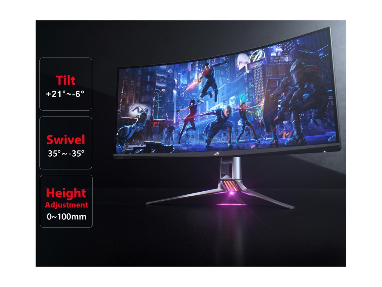 ASUS ROG Swift PG35VQ 35" 21:9 Ultra-WQHD 3440 x 1440 2K Resolution 200Hz 2ms HDMI, DisplayPort NVIDIA G-SYNC HDR-10 Flicker-Free Low Blue Light LED Backlit Curved Gaming Monitor