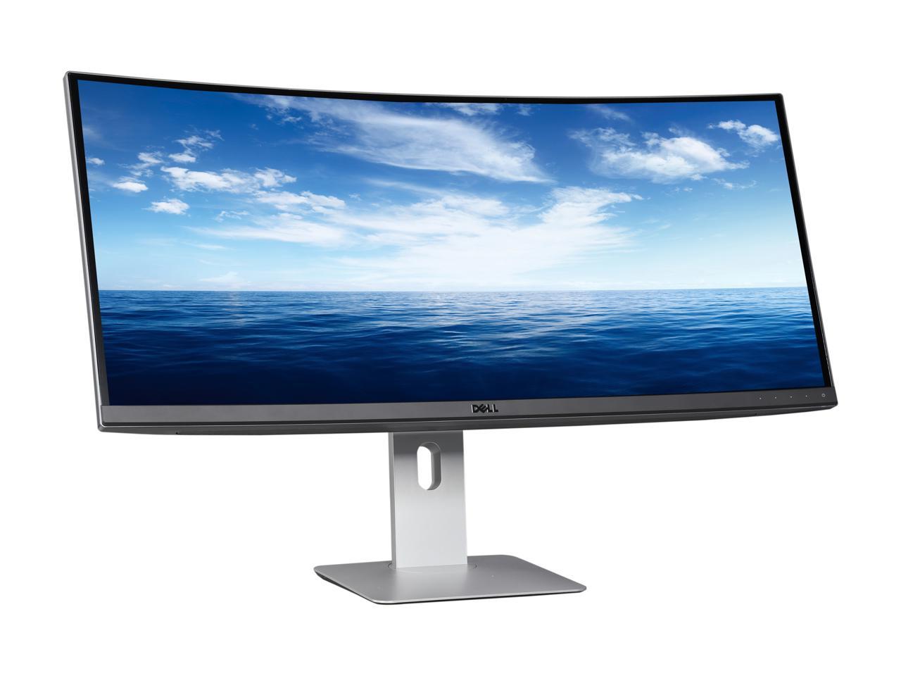 Dell U3415W 34" Quad HD 3440 x 1440 2K 60Hz 5ms (GTG) HDMI DisplayPort Mini-DisplayPort MHL Compatible USB 3.0 Hub Built-in Speakers Anti-Glare LED Backlit IPS Curved Monitor