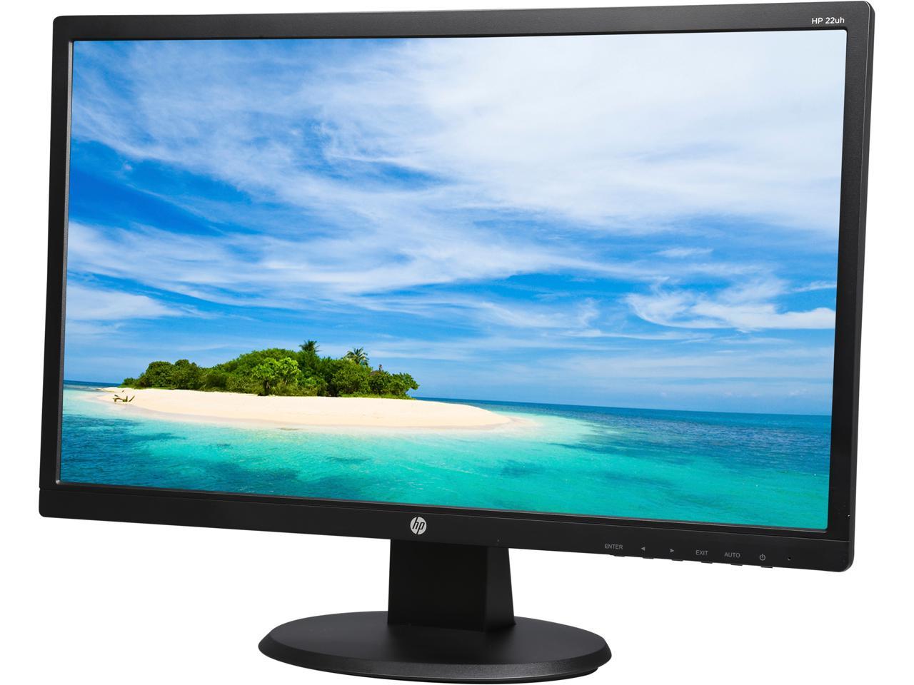 HP 22UH Black 21.5" TN 5ms LCD/LED Monitor, 250 cd/m2 DCR 10,000,000:1 (1000:1), HDMI DVI VGA