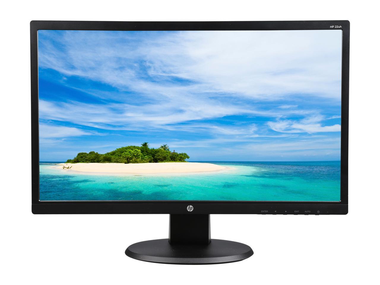 HP 22UH Black 21.5" TN 5ms LCD/LED Monitor, 250 cd/m2 DCR 10,000,000:1 (1000:1), HDMI DVI VGA