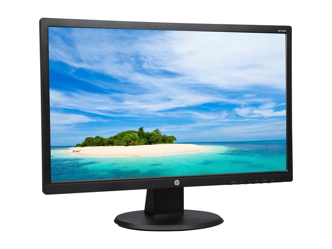 HP 22UH Black 21.5" TN 5ms LCD/LED Monitor, 250 cd/m2 DCR 10,000,000:1 (1000:1), HDMI DVI VGA