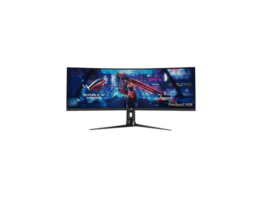 ASUS ROG Strix XG43VQ 43" 3840 x 1200 1ms MPRT 120 Hz HDMI, DisplayPort Built-in Speakers 1800R Curved Gaming Monitor with FreeSync 2 HDR, DisplayHDR 400, DCI-P3 90%, Shadow Boost