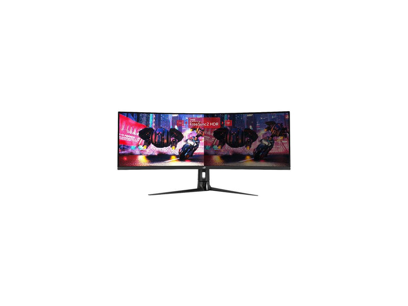 ASUS ROG Strix XG43VQ 43" 3840 x 1200 1ms MPRT 120 Hz HDMI, DisplayPort Built-in Speakers 1800R Curved Gaming Monitor with FreeSync 2 HDR, DisplayHDR 400, DCI-P3 90%, Shadow Boost