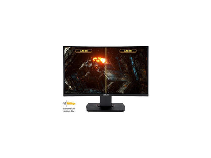 ASUS TUF Gaming VG24VQ 24" Full HD 1920 x 1080 1ms MPRT 144Hz 2 x HDMI, DisplayPort AMD FreeSync Asus Eye Care with Ultra Low-Blue Light & Flicker-Free Backlit LED Curved Gaming Monitor