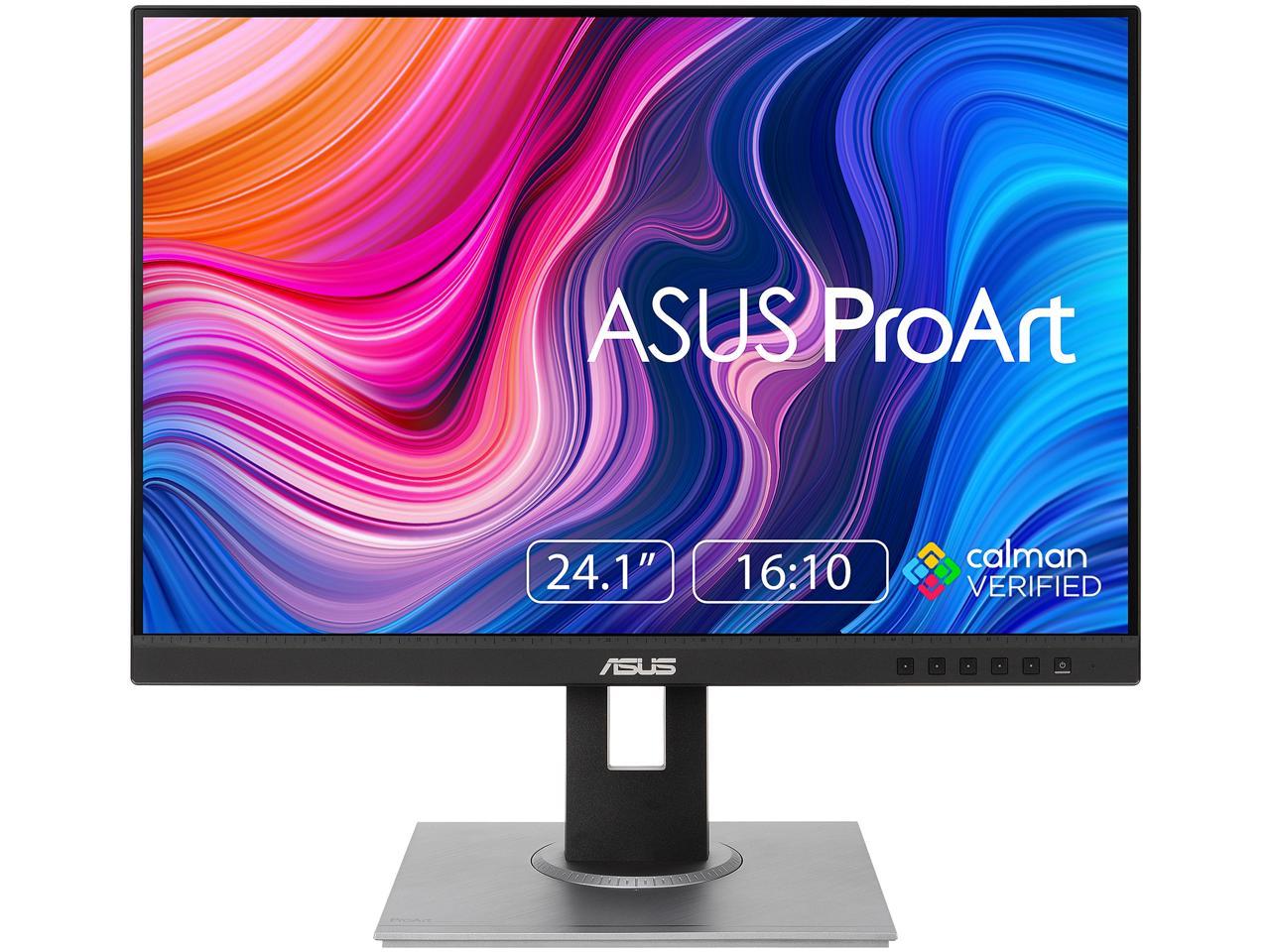 ASUS ProArt Display PA248QV 24.1" WUXGA 1920 x 1200 16:10 Professional Monitor, 100% sRGB/Rec.709 Delta E < 2, IPS, DisplayPort HDMI D-Sub, Calman Verified, Eye Care, Anti-glare, Tilt Pivot Swivel Height Adjustable