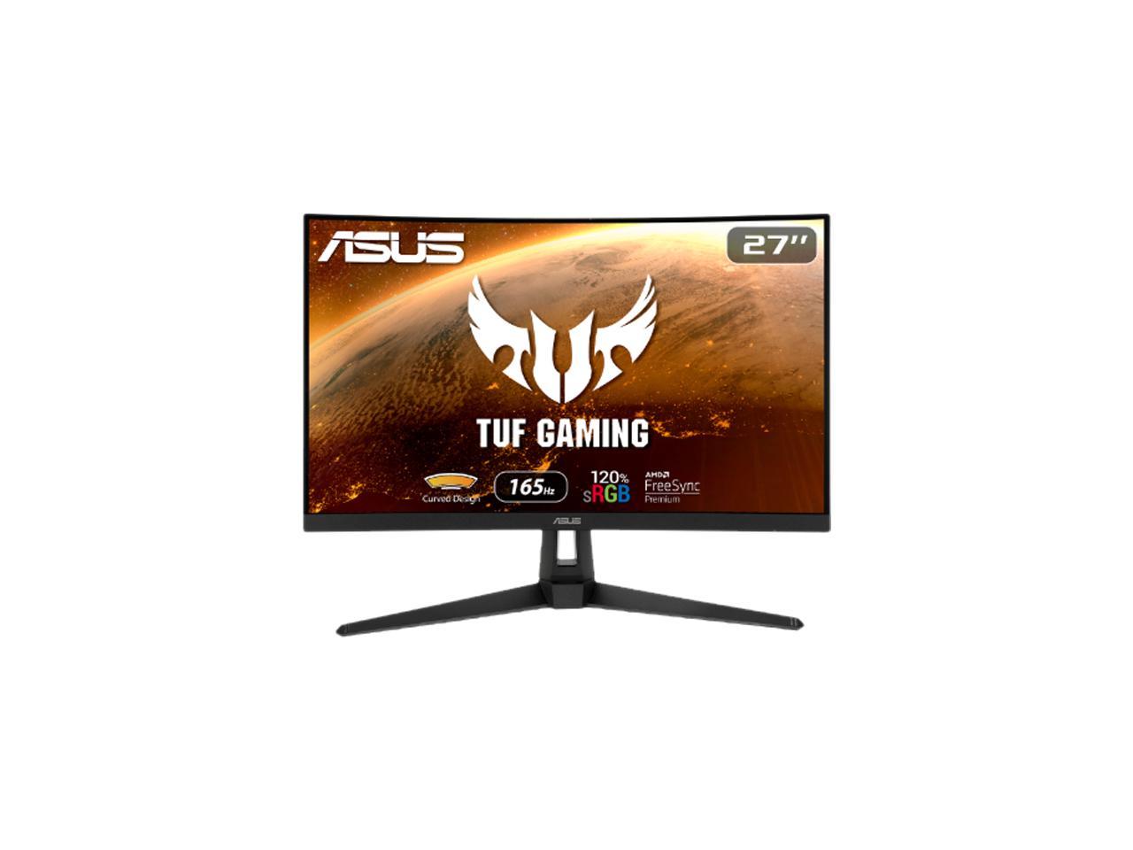 ASUS TUF Gaming VG27VH1B 27" Curved Monitor, 1080P Full HD, 165Hz (Supports 144Hz), Extreme Low Motion Blur, Adaptive-sync, FreeSync Premium, 1ms MPRT, Eye Care, HDMI D-Sub