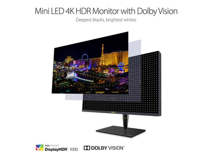 ASUS ProArt Display PA32UCX-PK 32" 4K HDR Mini LED Monitor, 99% DCI-P3 99.5% Adobe RGB, DeltaE<1, 10-bit, IPS, Thunderbolt 3 USB-C HDMI DP, Calman Ready, Dolby Vision, 1200nits, w/ X-rite Calibrator