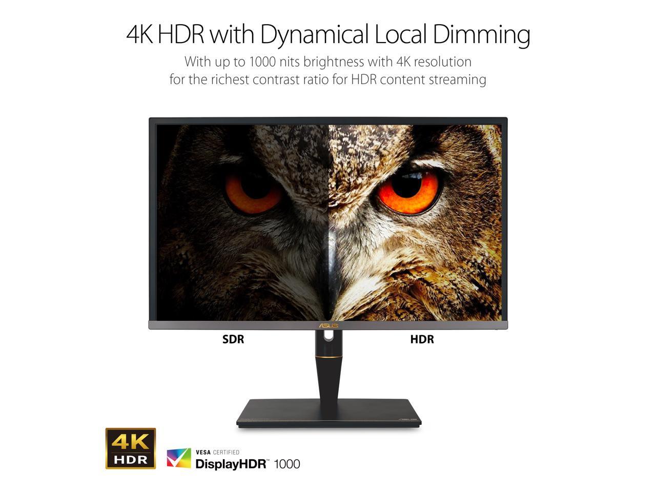 ASUS ProArt Display PA27UCX-K 27" 4K HDR Mini LED Monitor, 97% DCI-P3 99.5% Adobe RGB 100% sRGB, DeltaE<1, IPS, USB-C HDMI DP, Calman Ready, Dolby Vision HDR10, 1000nits, w/ X-rite Calibrator