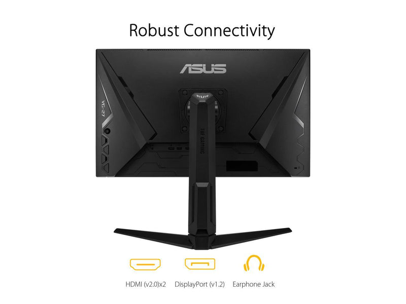 ASUS TUF Gaming VG279QL1A 27" HDR Gaming Monitor, 1080P Full HD, 165Hz (Supports 144Hz), IPS, 1ms, FreeSync Premium, DisplayHDR 400, Extreme Low Motion Blur, Eye Care, 2x HDMI, DisplayPort