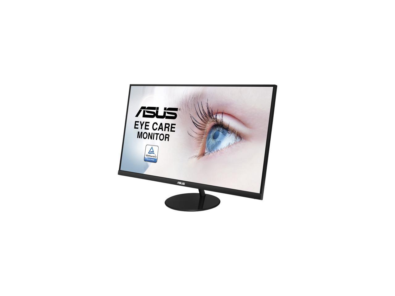 ASUS VL249HE 24" (23.8" Viewable) Eye Care Monitor, 1080P Full HD, 75Hz, IPS, Adaptive-Sync/FreeSync, Eye Care, HDMI VGA, Frameless Slim Design, VESA Wall Mountable