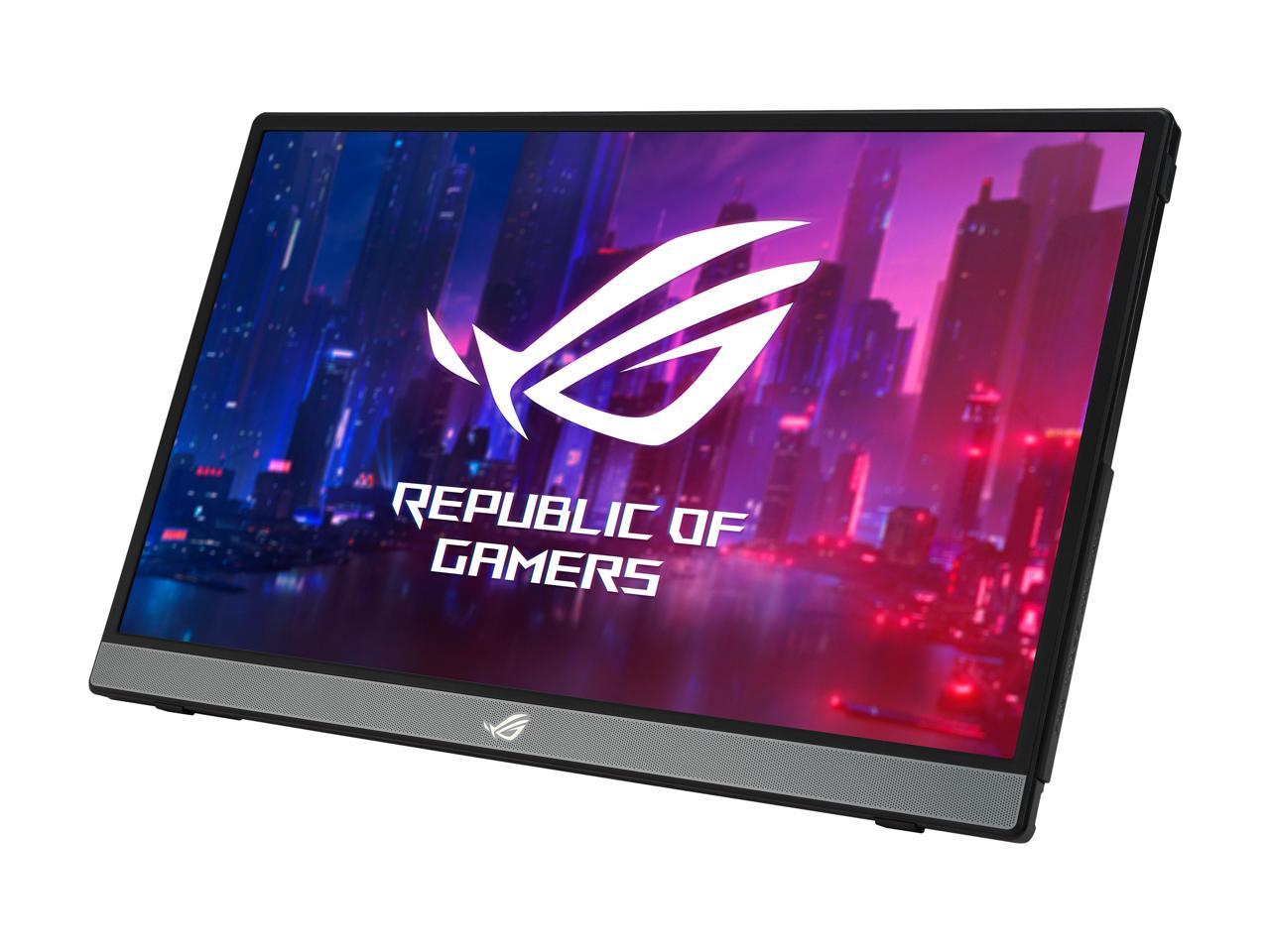 ASUS ROG Strix XG16AHPE 15.6" 1080P Full HD, 144Hz, IPS, G-SYNC Compatible, Built-in Battery, Kickstand, USB-C Power Delivery, Micro HDMI, For Laptop, PC, Phone, Console Portable Gaming Monitor
