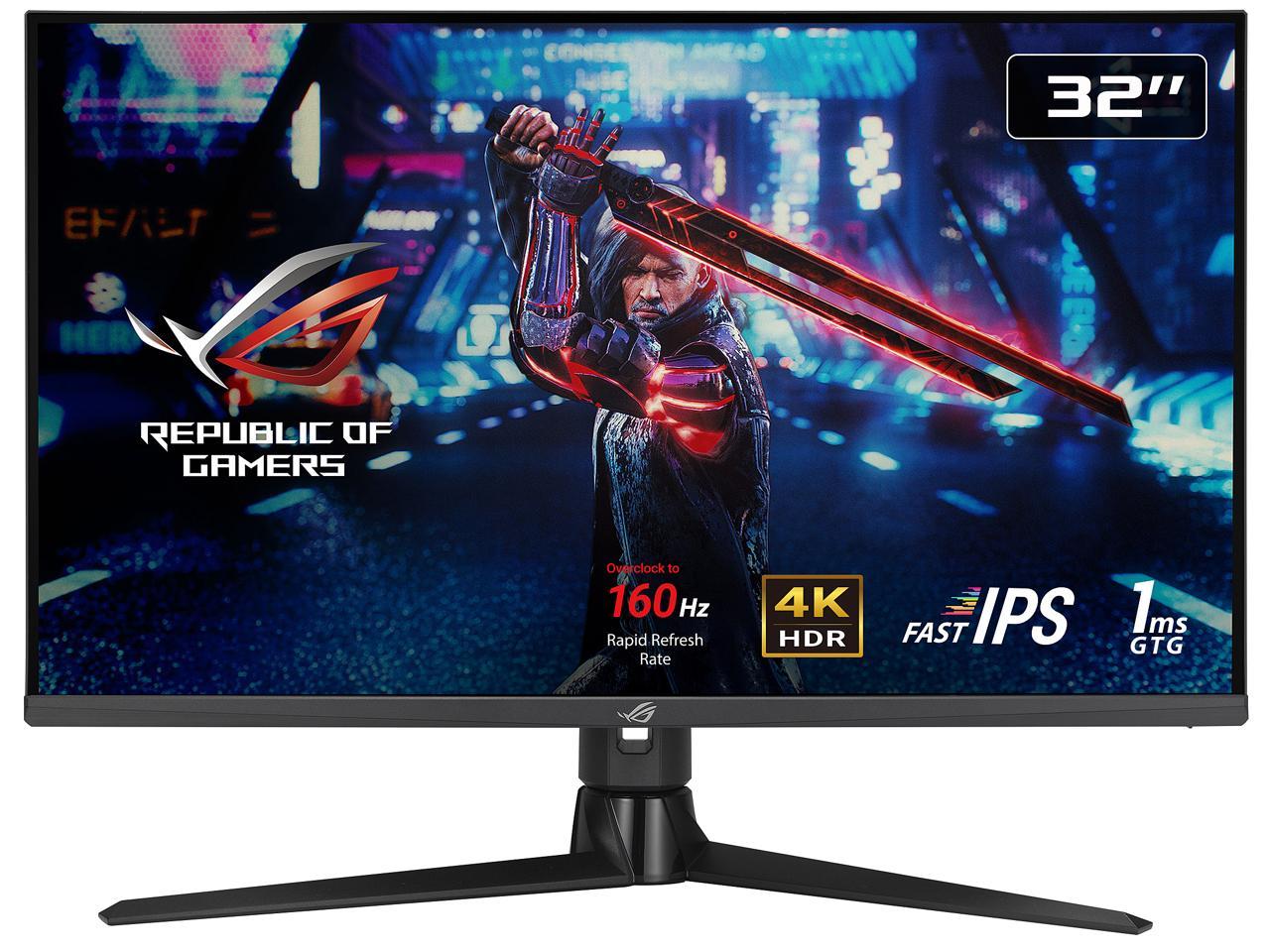 ASUS ROG Strix 32" HDMI 2.1 DSC Gaming Monitor (XG32UQ) - 4K UHD (3840 x 2160), Fast IPS, 160Hz, 1ms, G-SYNC Compatible, FreeSync Premium Pro, DisplayPort, USB, HDMI, DisplayHDR600, Variable Overdrive