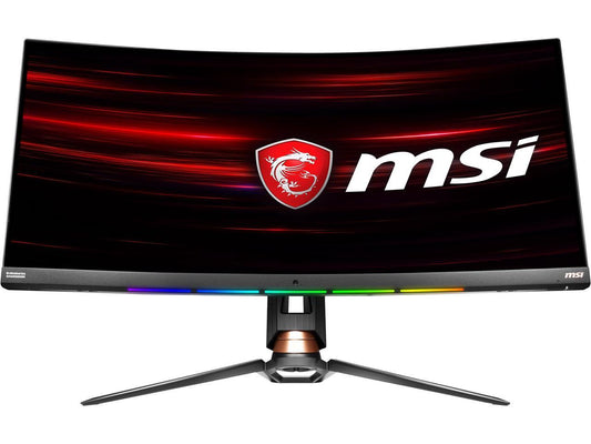 MSI Optix MPG341CQR 34" 3440 x 1440 UWHD 144Hz 1ms 2xHDMI DisplayPort USB Type-C AMD FreeSync HDR 400 Tilt Swivel Height Adjustable Backlit LED Curved Gaming Monitor