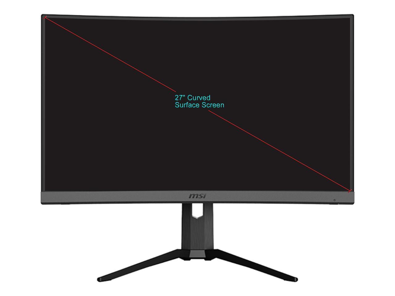 MSI Optix MAG272CQR 27" WQHD 2560 x 1440 2K Resolution 1ms (MPRT) 165Hz HDMI DisplayPort USB-C AMD FreeSync Anti-Flicker HDR Ready Backlit LED Curved Gaming Monitor