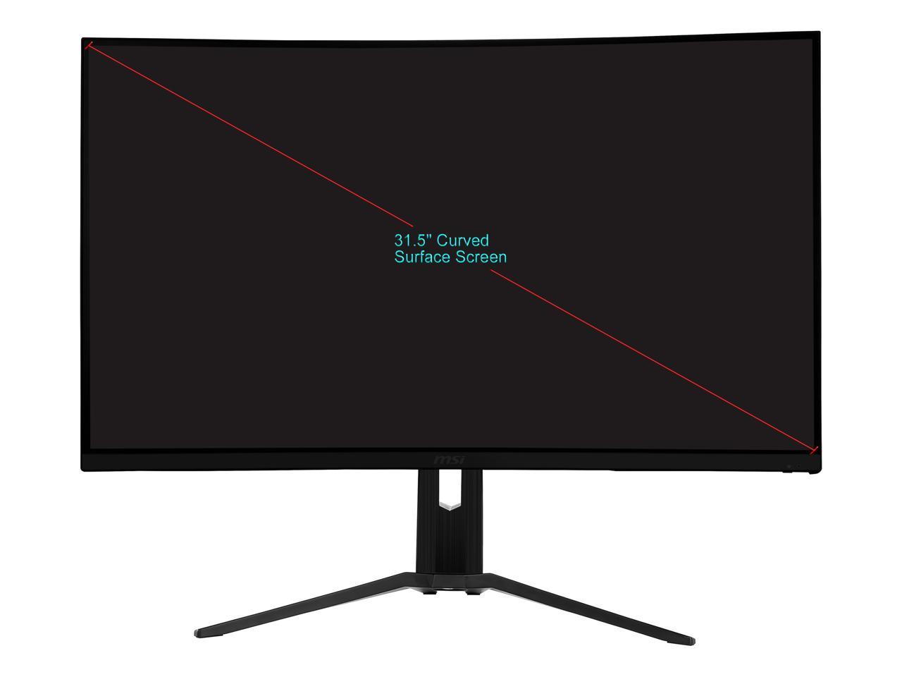 MSI Optix MAG322CQR 32" (Actual size 31.5") WQHD 2560 x 1440 (2K) 1ms (MPRT) 165Hz 2 x HDMI, DisplayPort, USB FreeSync (AMD Adaptive Sync) Curved Gaming Monitor