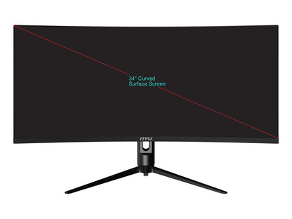 MSI Optix MAG342CQRV 34" UWQHD 3440 x 1440 (2K) 1ms (MPRT) 100Hz 2 x HDMI, DisplayPort AMD FreeSync Curved Gaming Monitor