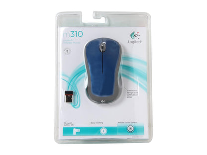 Logitech M310 910-001917 Peacock Blue 3 Buttons 1 x Wheel USB RF Wireless Laser 1000 dpi Mouse