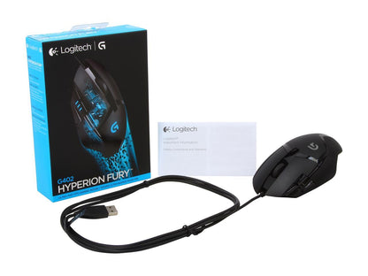 Logitech G402 910-004069 Black 8 Buttons 1 x Wheel USB Wired Optical 4000 dpi Hyperion Fury FPS Gaming Mouse with High Speed Fusion Engine