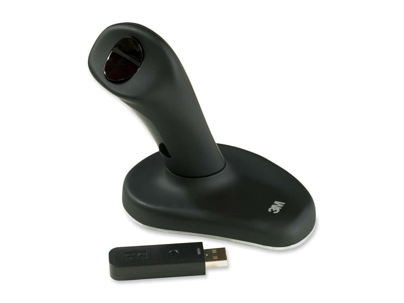 3M EM550GPL Black USB Wireless Optical Ergonomic Mouse - Large