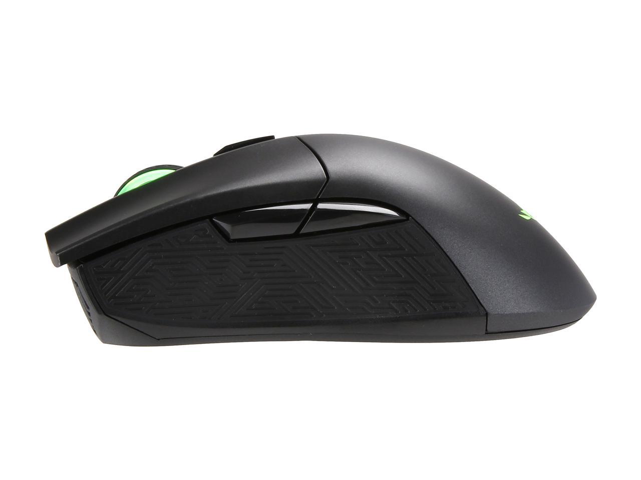ASUS ROG Gladius II Wireless Optical Ergonomic FPS Gaming Mouse featuring 16000 dpi Optical, 50G Acceleration, 400 IPS sensor, swappable Omron switches, and ASUS Aura Sync RGB Lighting