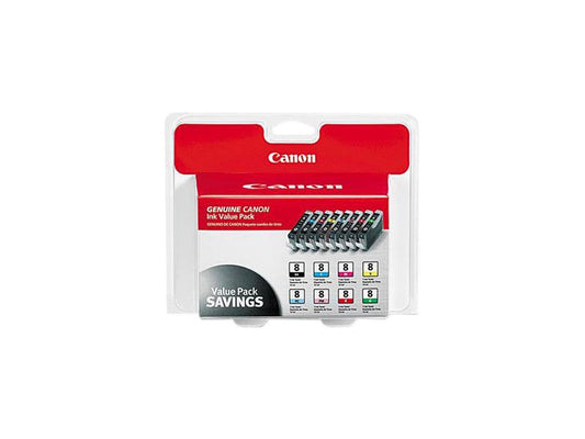 Canon CLI-8 Ink Cartridge - Combo Pack - Black/Cyan/Magenta/Yellow/Photo Cyan/Photo Magenta/Red/Green