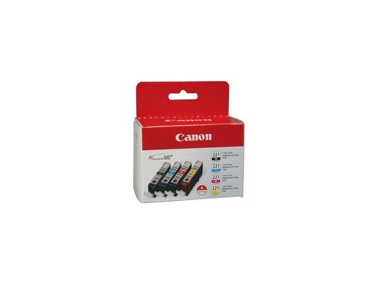 Canon CLI-221 Ink Cartridge - Combo Pack - Black/Cyan/Magenta/Yellow