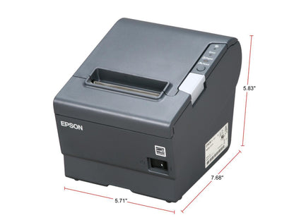 Epson TM-T88V 3" Single-station Thermal Receipt Printer, USB, Serial, Dark Gray - C31CA85084