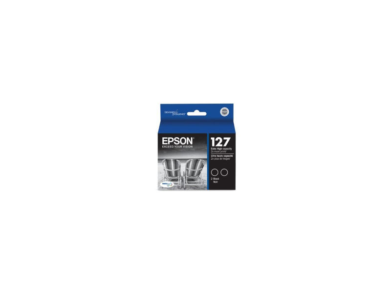 Epson 127 Black Ink Cartridge (T127120-D2), Extra High Yield, 2/Pack