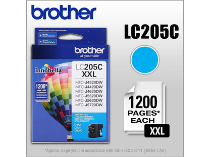 Brother LC205C Super High Yield Innobella Ink Cartridge - Cyan