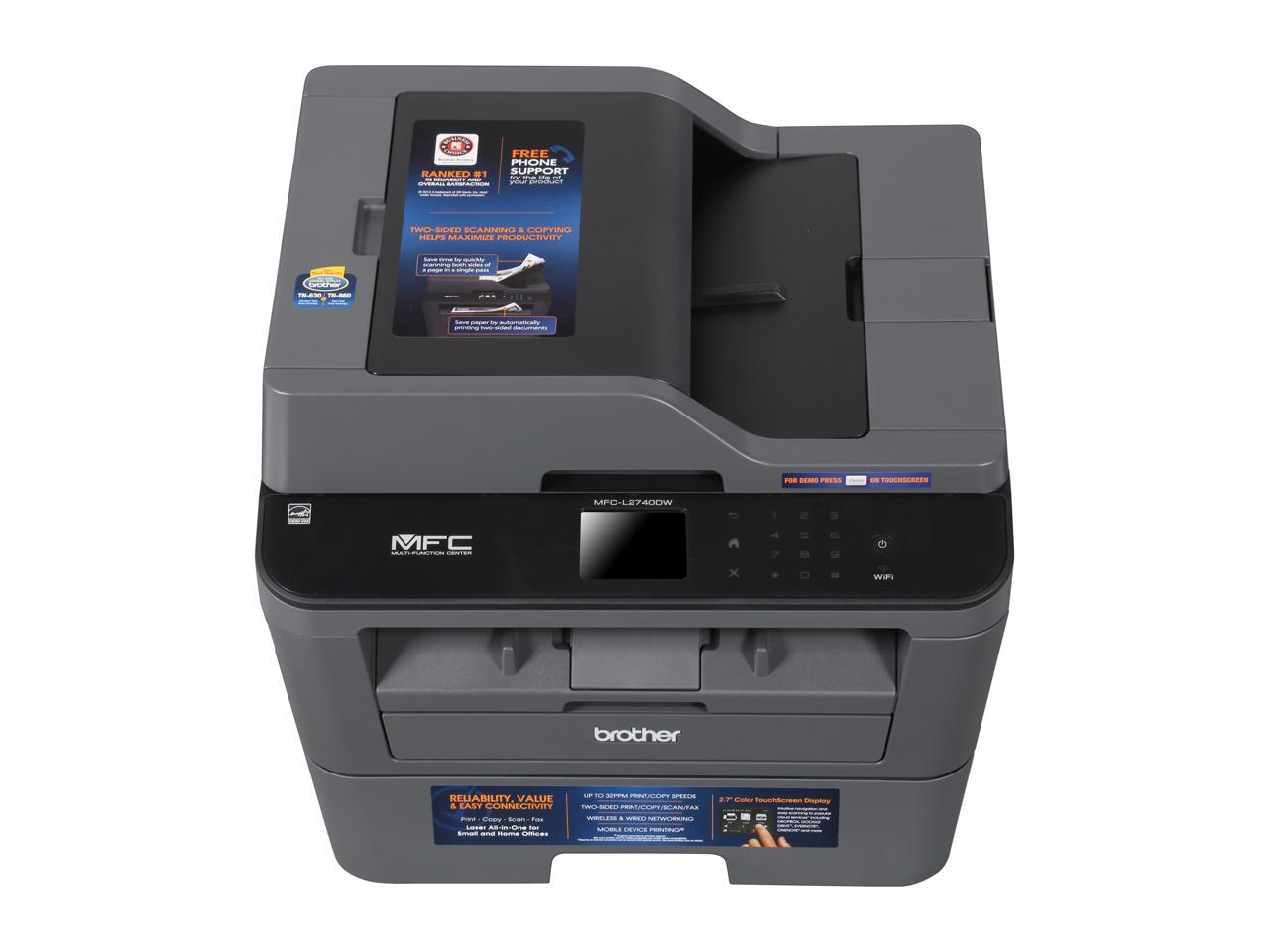 Brother MFC-L2740DW Duplex 2400 x 600 DPI Wireless/USB Mono Laser MFC Printer