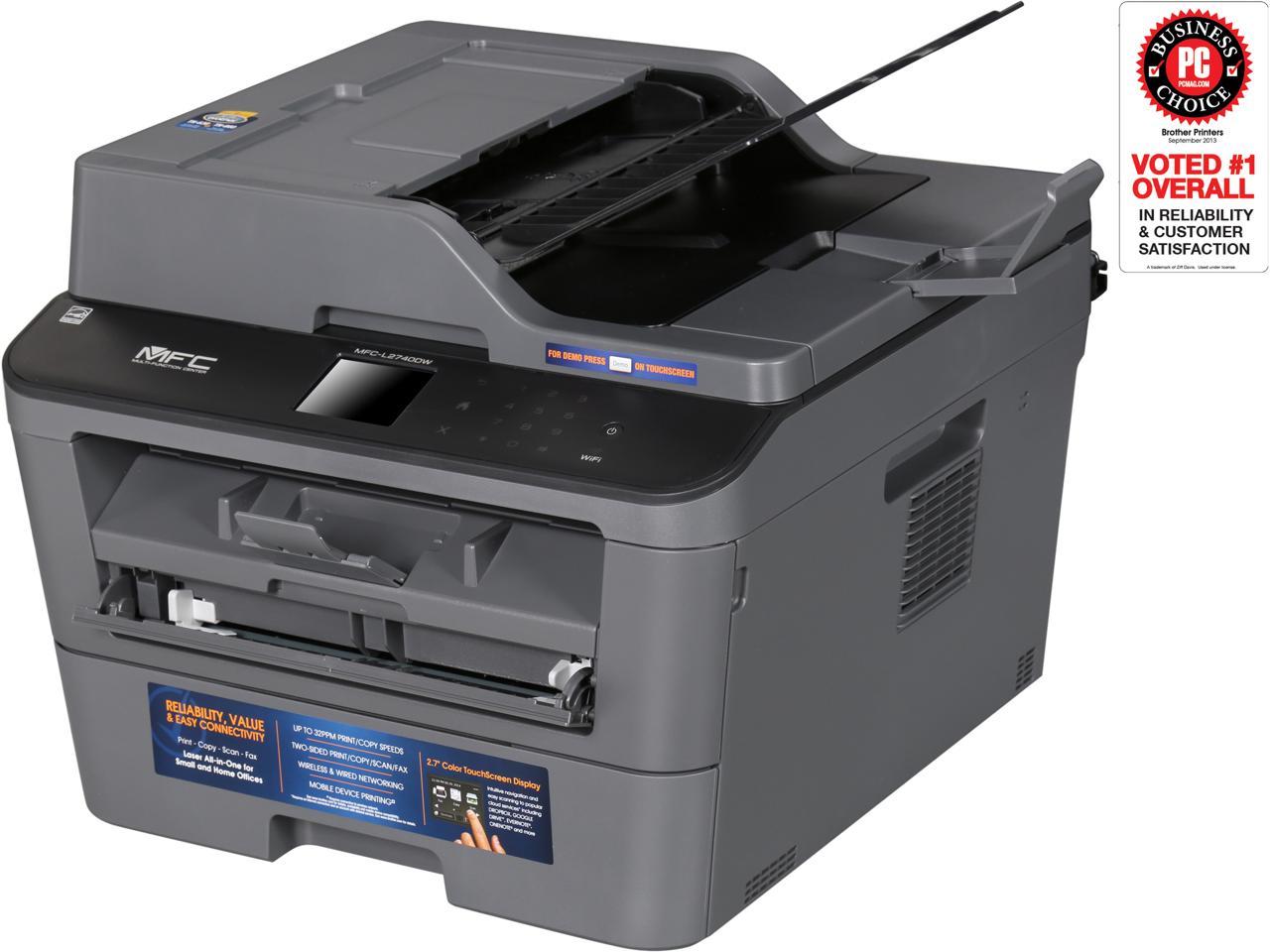 Brother MFC-L2740DW Duplex 2400 x 600 DPI Wireless/USB Mono Laser MFC Printer