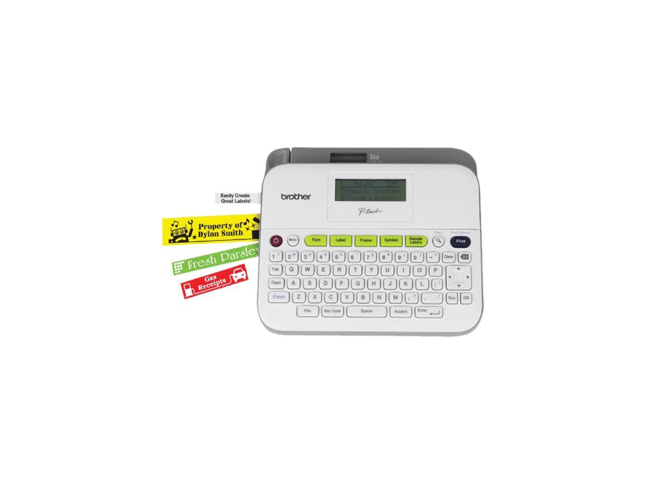 Brother P-touch PT-D400AD Versatile, Easy-to-Use Label Maker, Thermal Transfer, 180 dpi, 20mm./sec, Up to 5 Print Lines, Manual Cutter, Barcode Printing