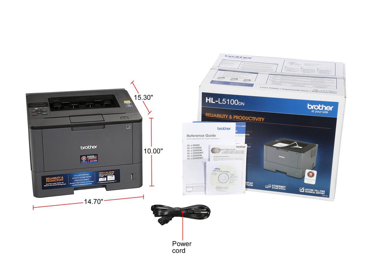 Brother HL-L5100DN Monochrome Laser Printer w/ Duplex Two-Sided Printing and Mobile Printing