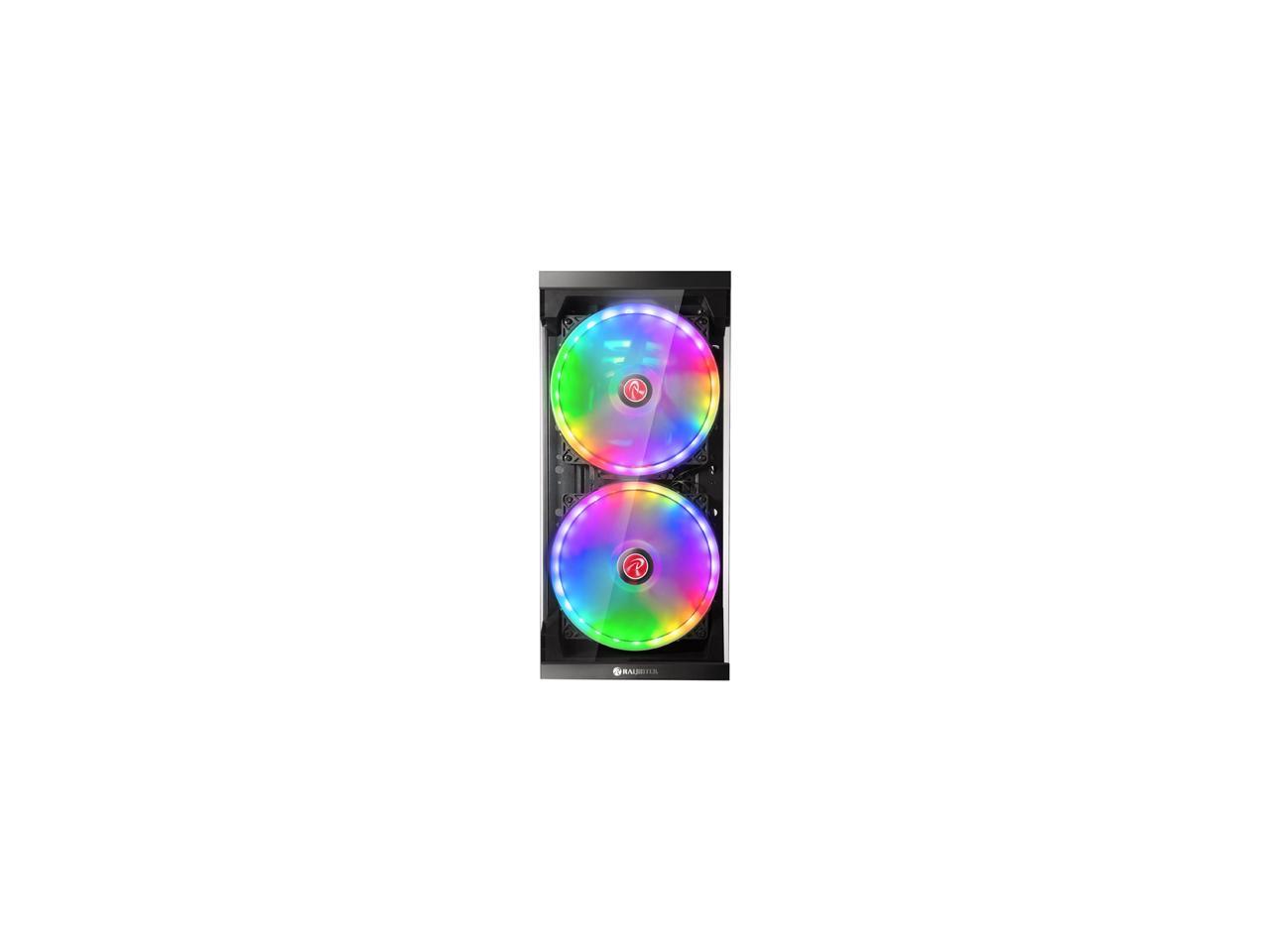 RAIJINTEK SILENOS PRO, ATX Tower with Clean Transparent Front and Side Tempered Glass (4.0mm) Design, Comes with Pre-installed 2pcs ARGB 200mm Fans at Front and 1pcs 120mm ARGB fan at Rear