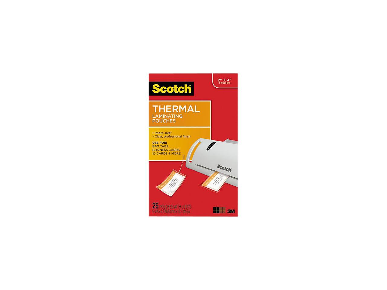 Scotch Thermal Laminating Pouches, Bag Tags with Loops