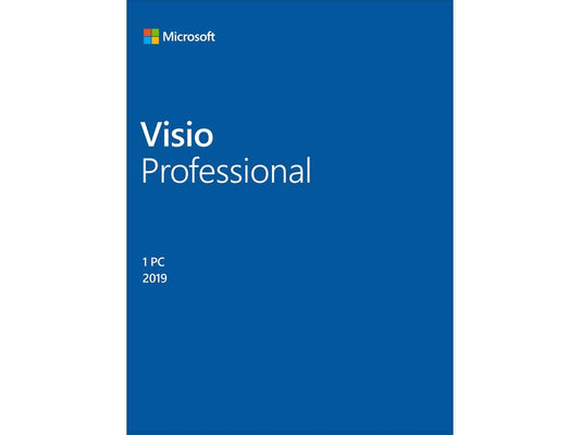 Microsoft Visio Professional 2019 / Windows 10 Product Key Card - 1 PC