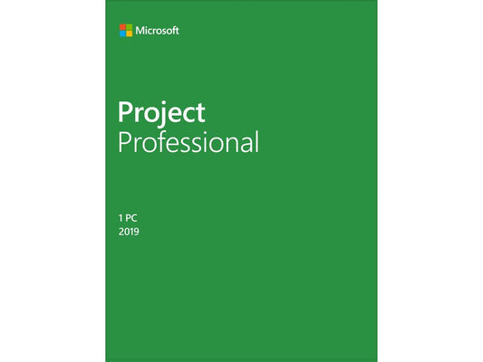 Microsoft Project Professional 2019 / Windows 10 Product Key Card - 1 PC